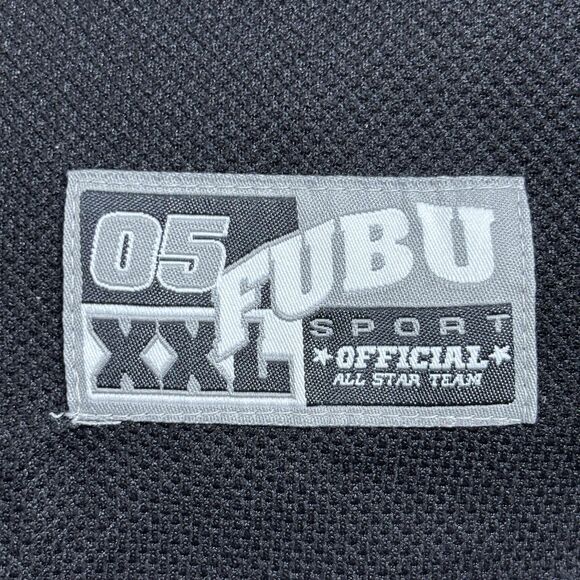 Vintage FUBU Jersey Shirt Men's XXL Black #05 Baseball Button Front dMesh 2000s - Picture 10 of 10